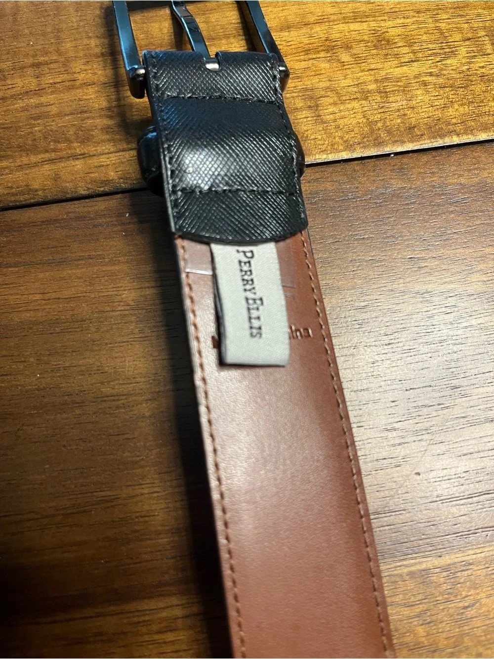 Perry Ellis Black Belt with Silver Buckle